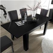 Table 140 cm avec rallonge noire design CASTELLI