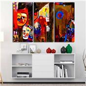Triptyque multicolore abstrait Carnaval 120x80