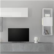 Meuble TV mural blanc et gris clair ROVIGO
