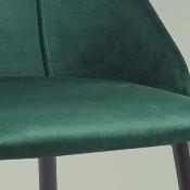 Chaise moderne en velours vert MARTHA (lot de 2)