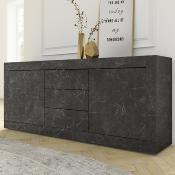 Enfilade 210 cm design effet marbre noir FOCIA 7