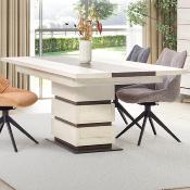 Table extensible 200 cm couleur chêne beige et gris BRIDGET