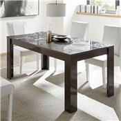 Table de repas gris laqué design 140 cm ELMA 2