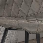 Chaise en tissu gris moderne MALENA (lot de 2)