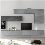 Meuble TV avec rangement gris design PIANA
