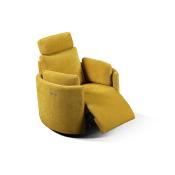 Fauteuil rocking chair en tissu jaune JULIO