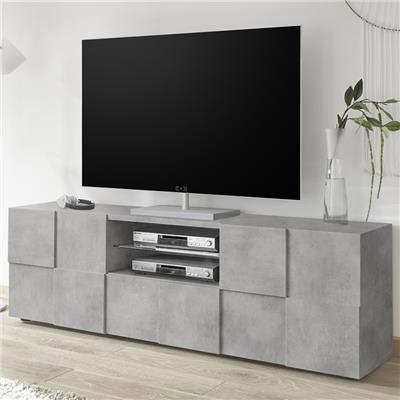 Meuble télévision 180 cm moderne couleur béton SANDREA 4