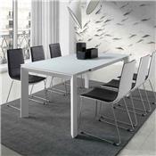 Table extensible blanc laqué design EMERA