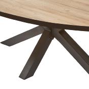 Grande table ovale 230 cm couleur chêne clair et noir FREDDY