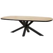Table ovale 230 cm couleur chêne doré et noir PIERRE