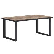 Table 180 cm couleur bois et noir contemporaine TOMMY