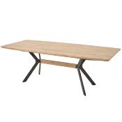 Table extensible couleur chêne clair et noir THIBAUT