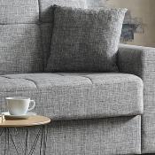 Canapé-lit 3 places en tissu gris clair MERSIA