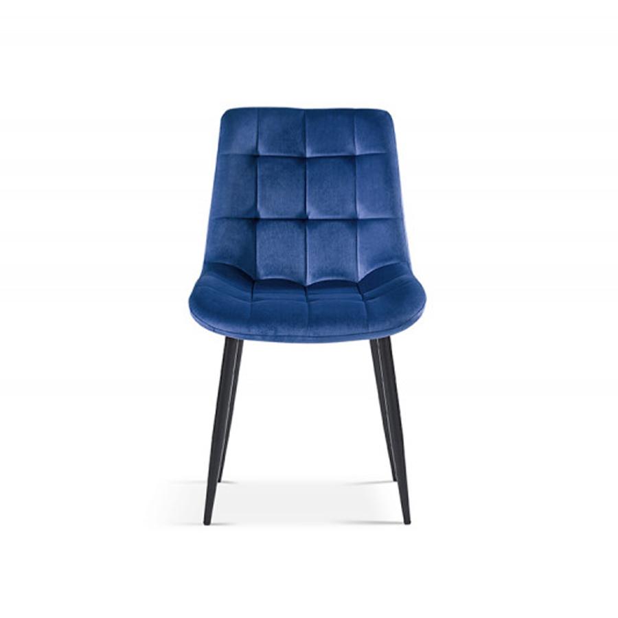 Chaise en velours bleu, chaise de salle à manger