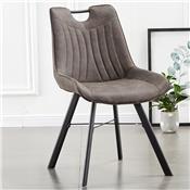Chaise moderne en tissu gris foncé PAQUITO (lot de 2)