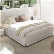 Chambre à coucher blanche et couleur bois clair DEBORAH lit 180 cm