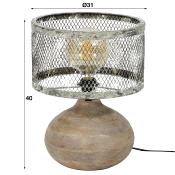 Lampe de table en bois et métal industrielle MARTA