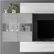 Ensemble télévision blanc et gris béton ALCAMO