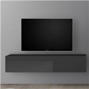 Mur TV design gris laqué et gris béton PUNTA