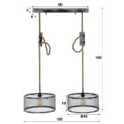 Lampe 2 suspensions en métal CLEVELAND