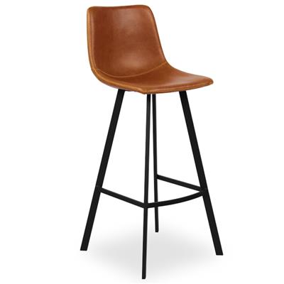Petite chaise de bar marron clair moderne OZANE (lot de 2)