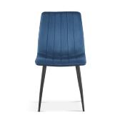 Chaise en velours bleu moderne WILLIAM (lot de 4)