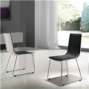 Chaise noire et blanche design EMERA (lot de 4)