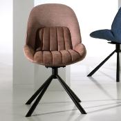 Chaise moderne pivotante taupe en tissu ZOLA (lot de 2)