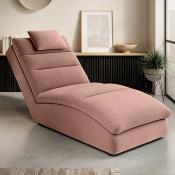 Fauteuil chaise longue rose en tissu TACOMA
