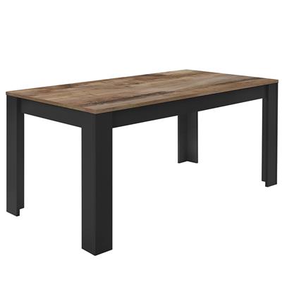 Table 180 cm moderne noire et couleur bois ERINE 8
