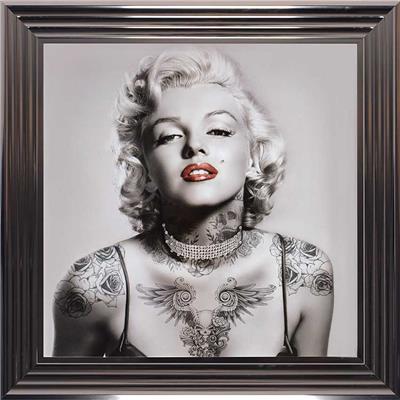 Tableau Marilyn Monroe avec bijoux Strass, 75x75