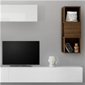 Ensemble meuble TV blanc et couleur noyer ROVIGO