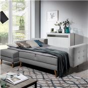 Canapé d'angle blanc avec lit ASUKA