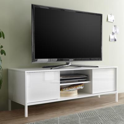 Meuble TV 140 cm design blanc brillant SALEM