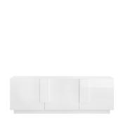 Meuble TV 3 portes blanc brillant design JUNON 2