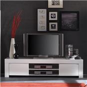 Meuble TV blanc laqué design TRIPOLI 140 cm
