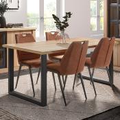 Table 190 cm industrielle couleur bois clair JUMPER