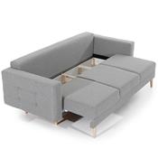 Canapé lit gris 3 places en tissu ASTRID