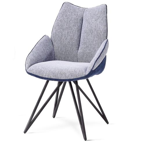 Chaise moderne en tissu bleu BRENTA (lot de 2)