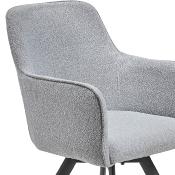 Chaise en tissu gris clair pivotante PARME (lot de 2)