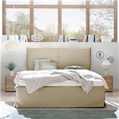 Chambre à coucher taupe et couleur bois miel ADRIANO lit 180 cm