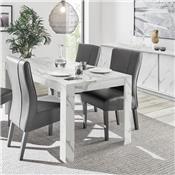 Table extensible blanche design effet marbre ICELAND