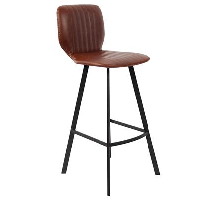 Chaise de bar haute marron moderne OWEN (lot de 2)