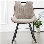 Chaise en tissu gris clair moderne PAQUITO (lot de 2)