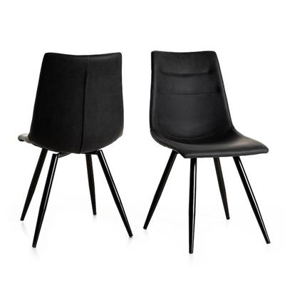 Chaise noire design NELLIE (lot de 2)