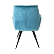 Chaise pivotante moderne velours bleu ALICIA (lot de 2)