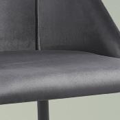 Chaise en velours gris moderne MARTHA (lot de 2)