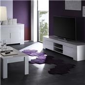 Grand meuble TV design blanc laqué LIMA