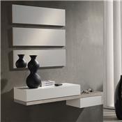 Petit meuble d'entrée blanc et couleur bois clair moderne RITZ 2