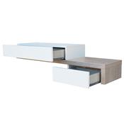 Petit meuble d'entrée blanc et couleur bois clair moderne RITZ 2